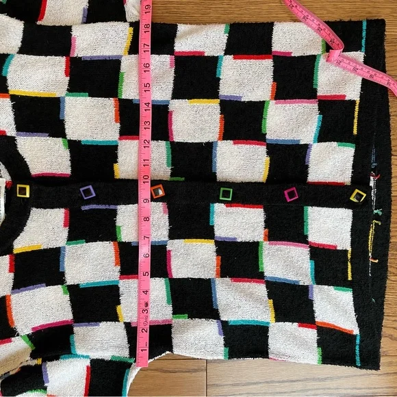 Vintage Grandma Checkerboard Colorful Sweater - Picture 15 of 15